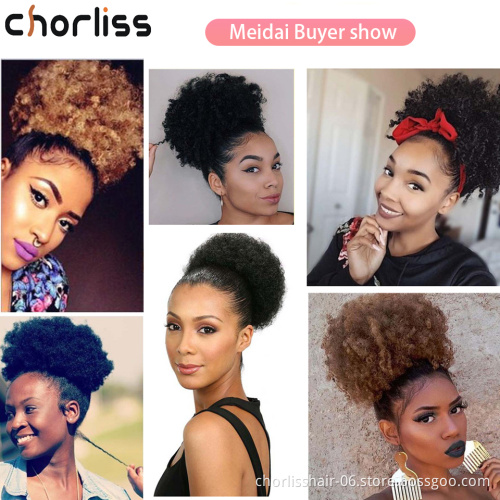 Factory Price Top Quality Chorliss For Black Women Explosive Chignon Synthetic Puff Drawstring Ponytail Chignon Bun Hair